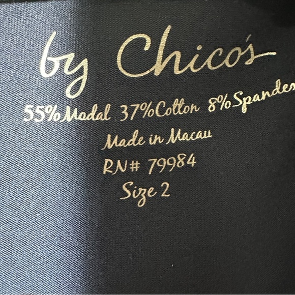 Chico’s Navy Blue Women's Modal/Cotton Blend Scoop Neck Tank Top Size 2 (Large) - Picture 2 of 3